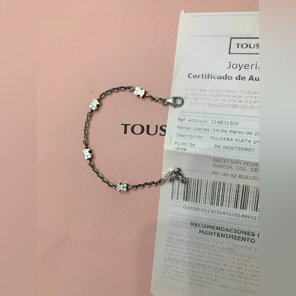 Authentic Tous $150 Sterling Silver Sweet Dolls Bracelet with Bear motifs